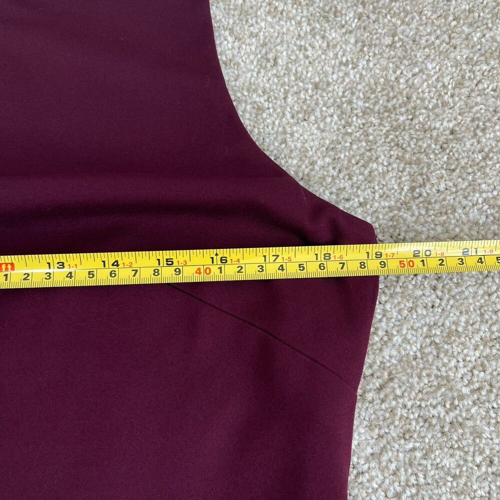 WHBM AURA Collection Sleeveless Sculpting Sheath Dress 14 Burgundy Career Office - Picture 12 of 14